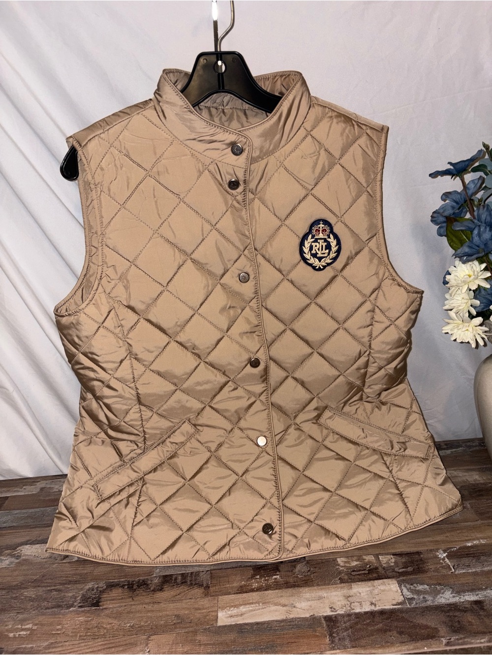 Lauren Ralph Lauren Crest Patch Quilted Vest